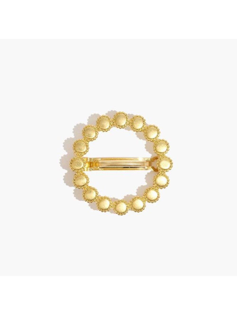Madewell Floral Circle Barrette in Vintage Gold